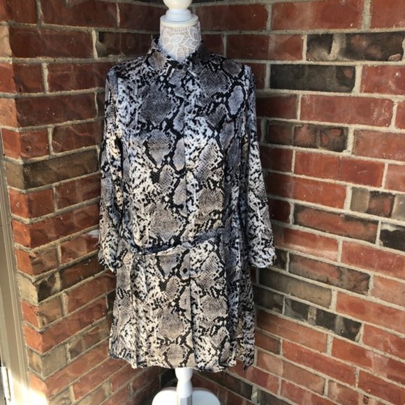 Davi & Dani Animal Python Print Shirt Dress NWT - Picture 5 of 12